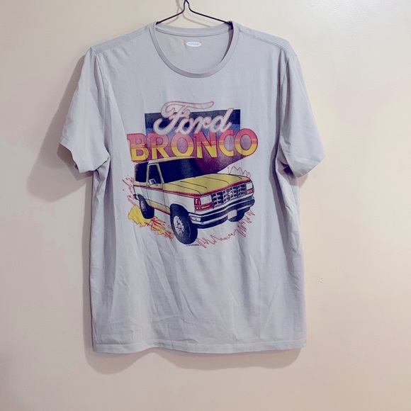 Old Navy | Gray Unisex FORD BRONCO Vintage Old School Model Tee Shirt | Size L - Picture 1 of 7